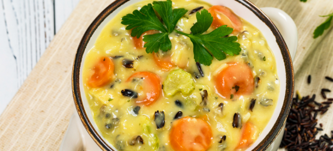 La soupe de riz aux petits légumes
