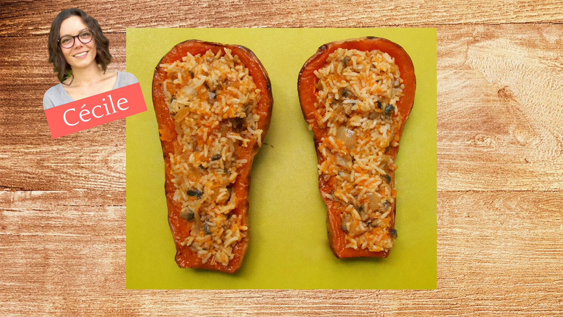 Courge butternut farcie végétarienne